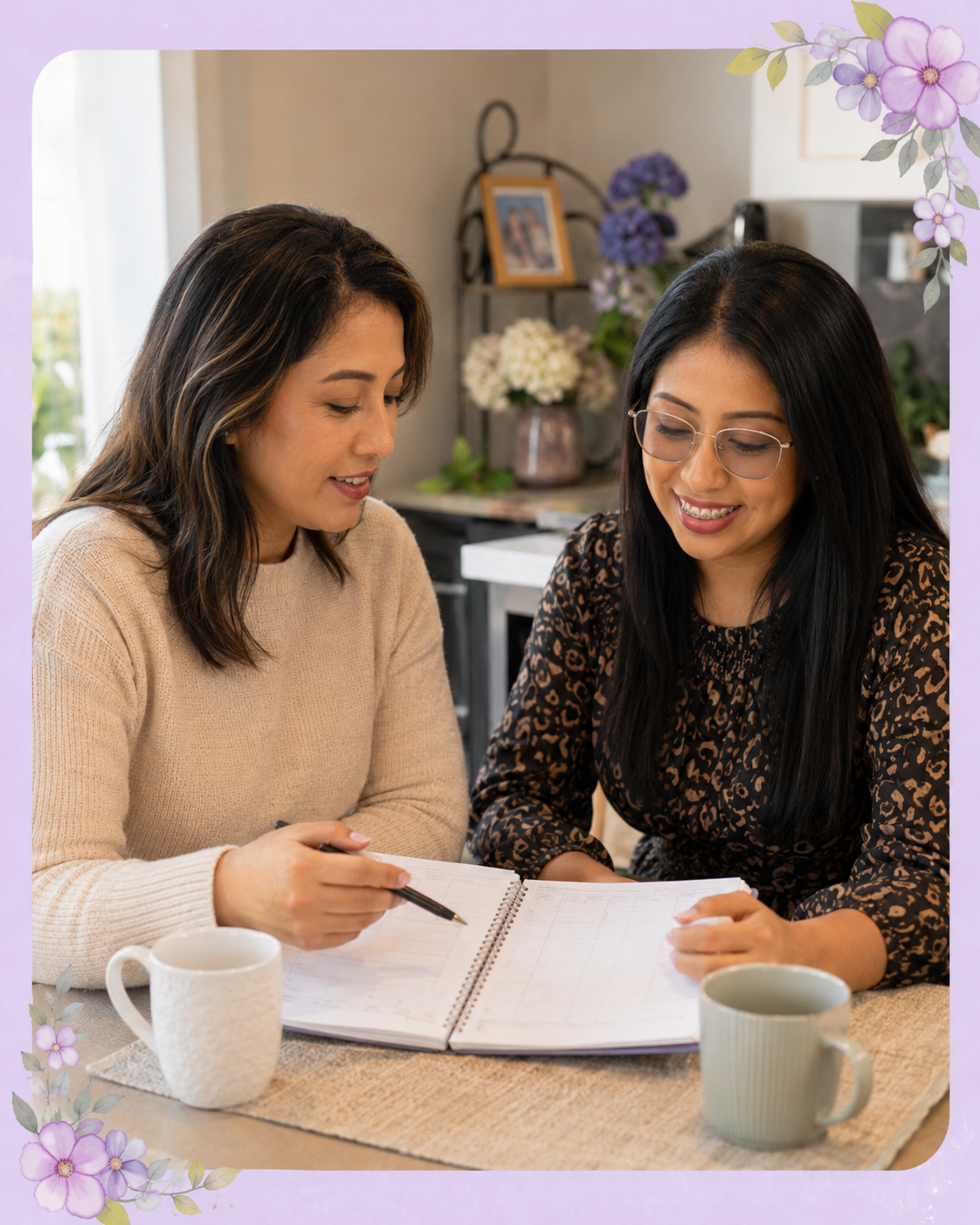 A caregiver reviewing personalized home care priorities and scheduling with a client in Conroe, Texas